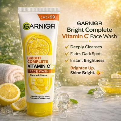 GARNIER BRIGHT COMPLETE VITAMIN C FACE WASH